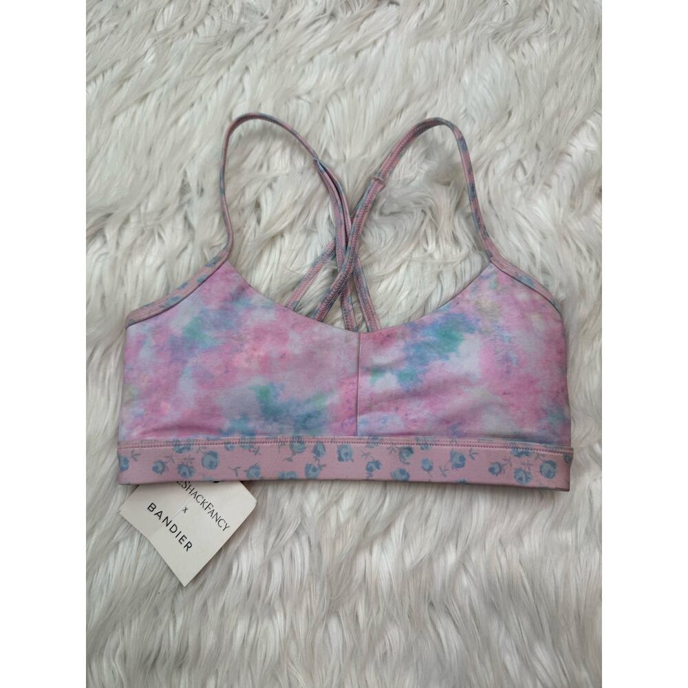 Love Shack Fancy x Bandier Strappy Bra Multi Tiedye Cotton Candy Size XXS NWT - Picture 3 of 9